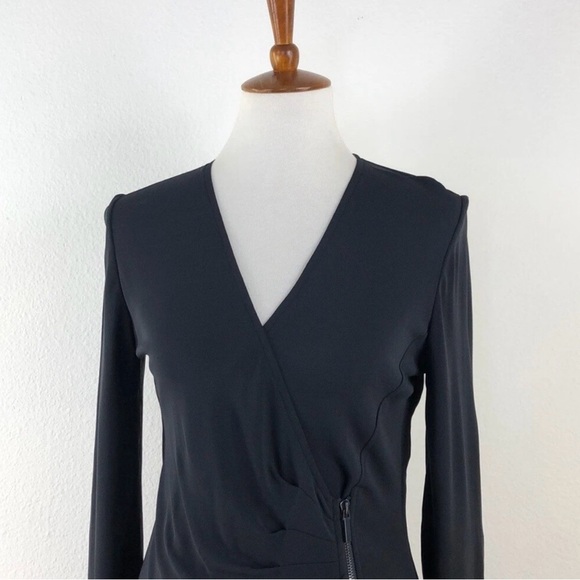 Carlisle Double Zipper Ruched Front Slimming Dress - Picture 2 of 4